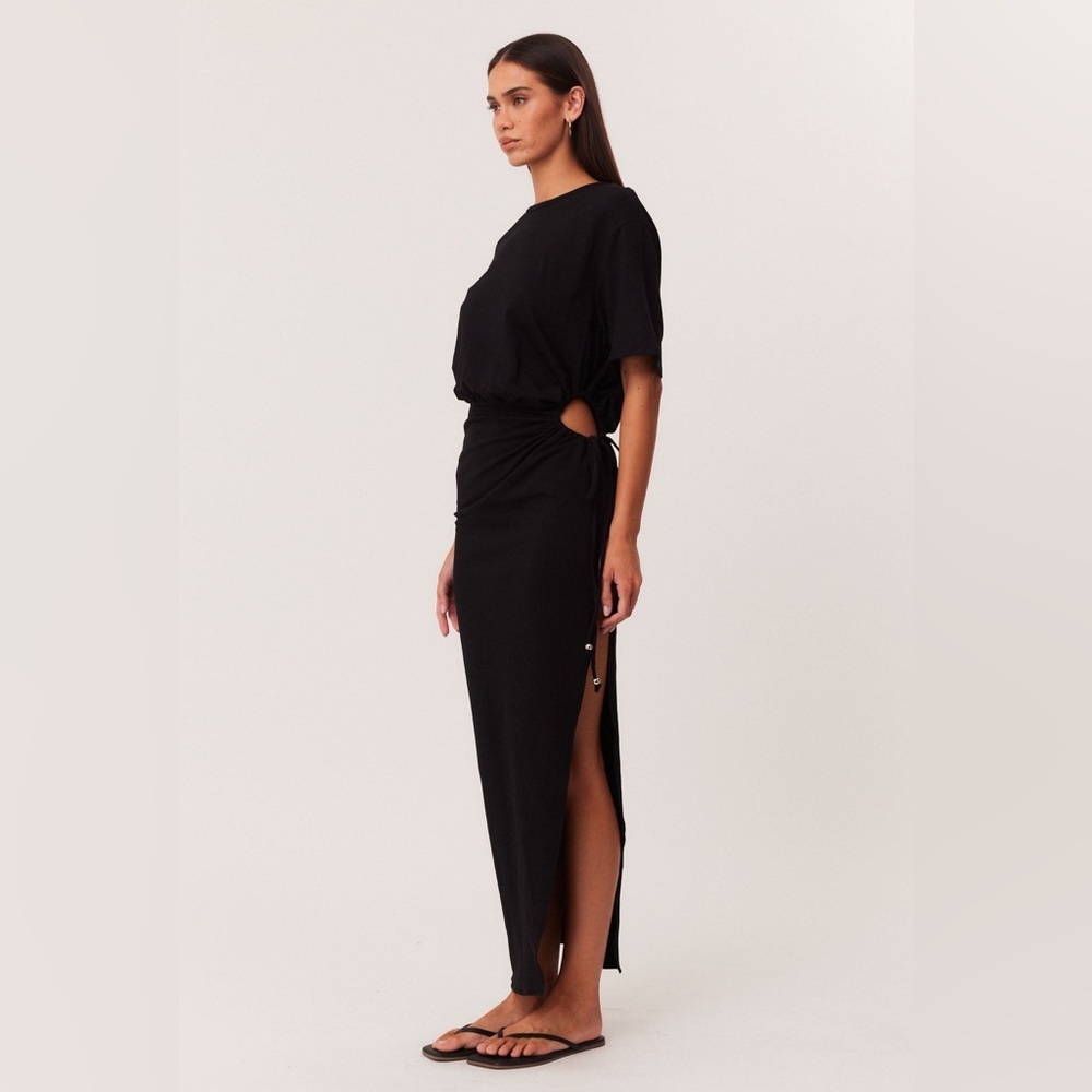 SNDYS Lola Maxi Dress Black NWT XS Revolve T-Shirt Dress - Picture 3 of 11